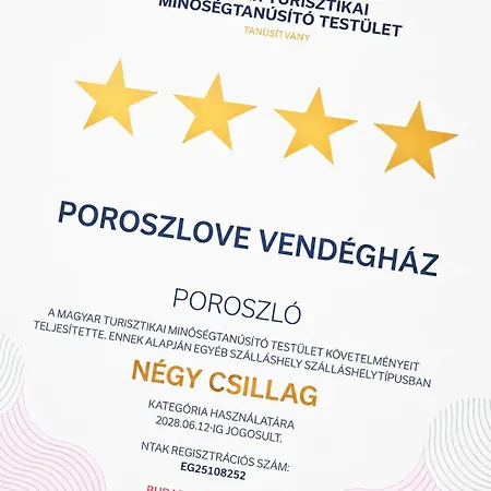Apartment Poroszlove Vendeghaz